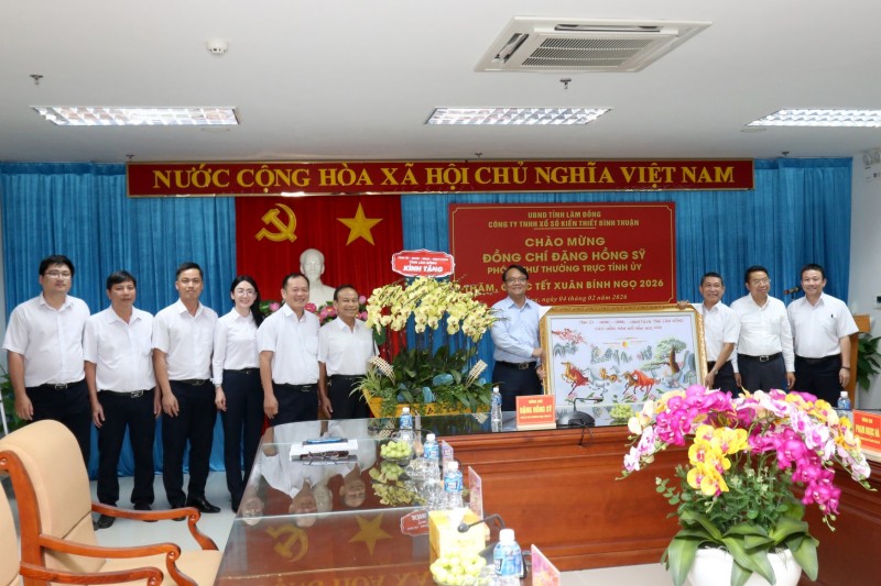 Lãnh đạo tỉnh Lâm Đồng thăm chúc Tết XSKT Bình Thuận